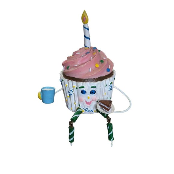 WMG Anthropomorphic Shelf Sitters Birthday Party Cupcake 2006 Figurine Vintage - Picture 15 of 16